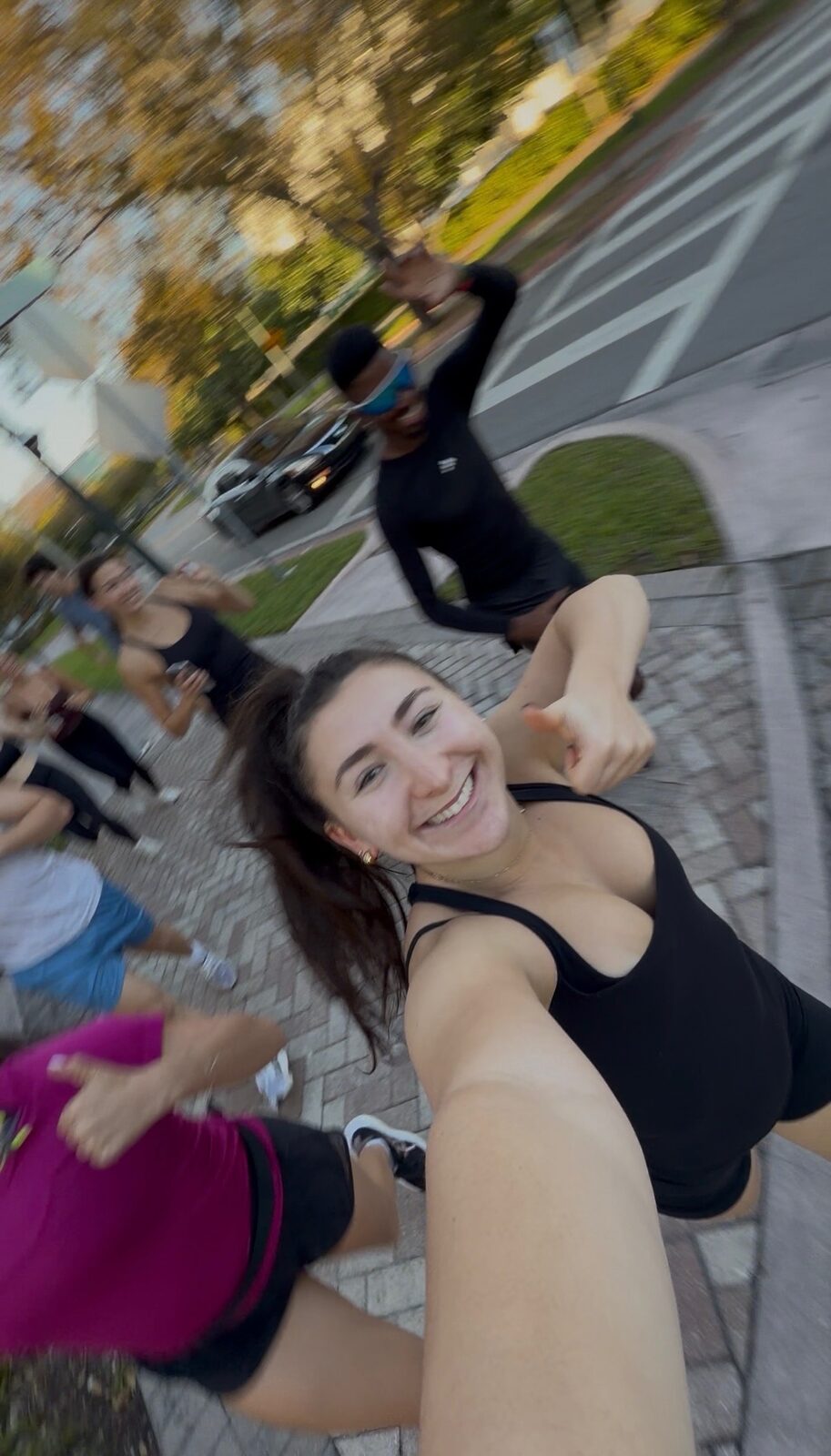 A brother taking a selfie at the workout
